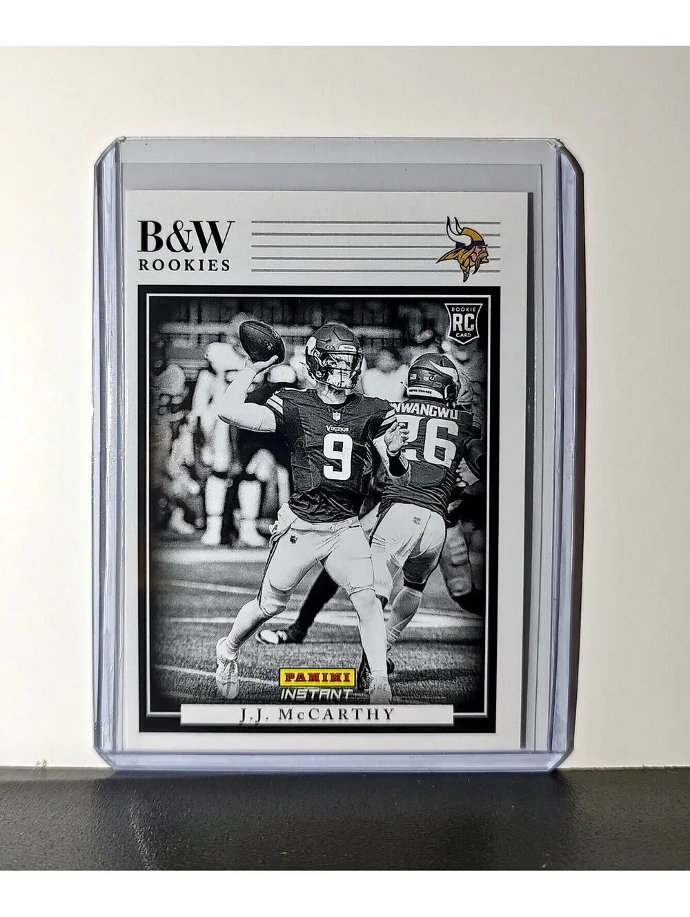 J.J. McCarthy Rookie 2024 Panini NFL #7 Black & White Rookies Vikings 1 of 680
